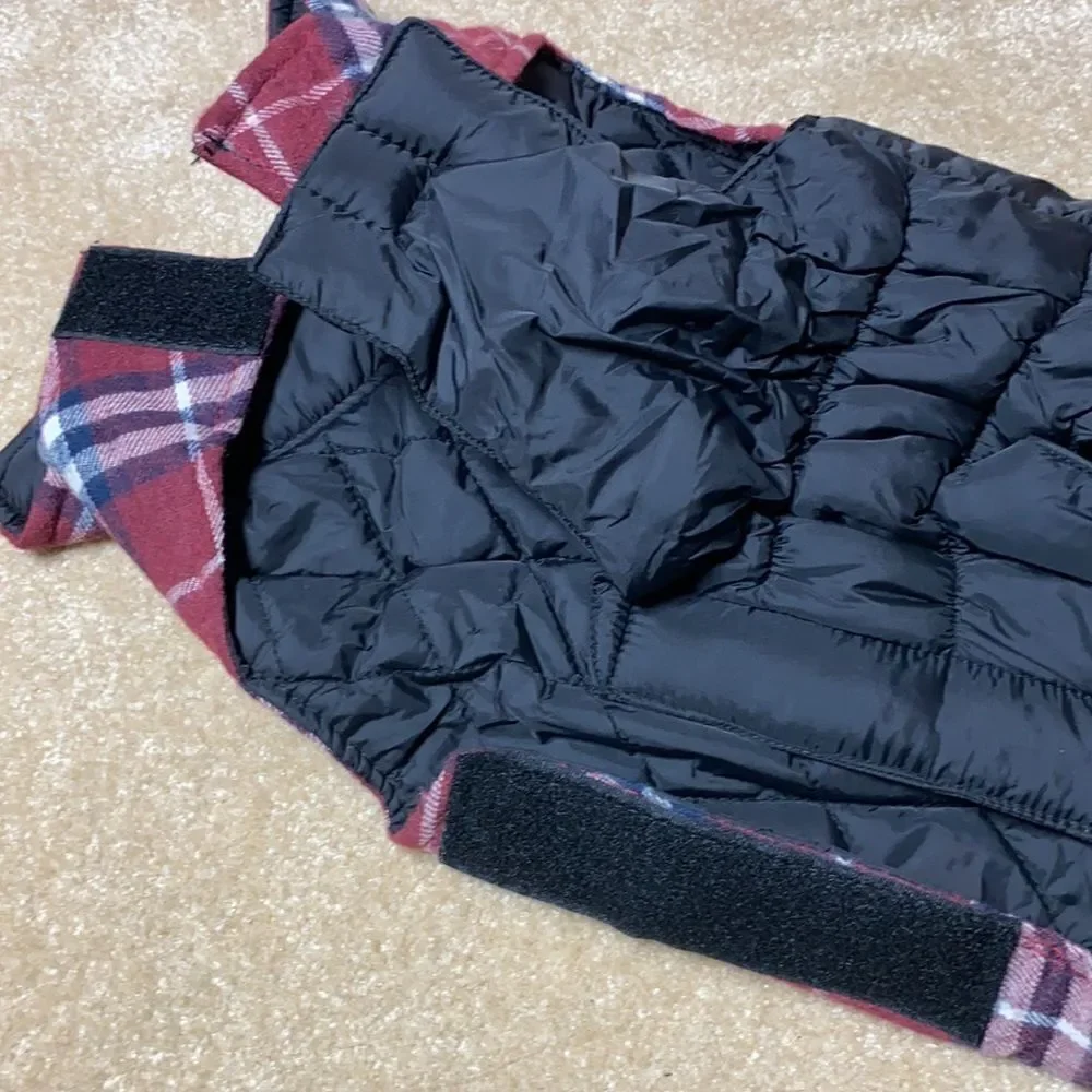 Dog / Pet Plaid Coat with Velcro - Brand New